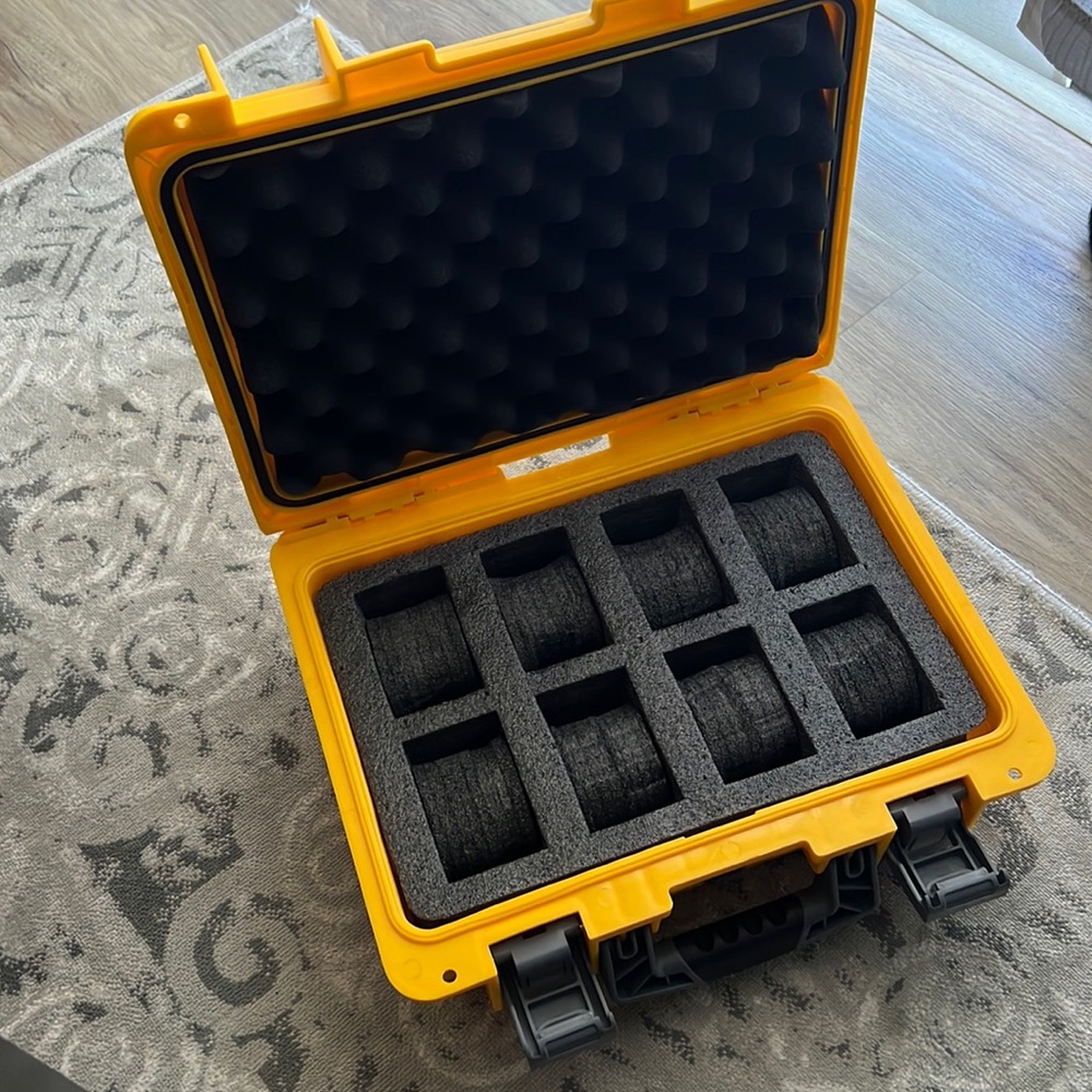 Invicta yellow plastic large 8 slot watch box dive case